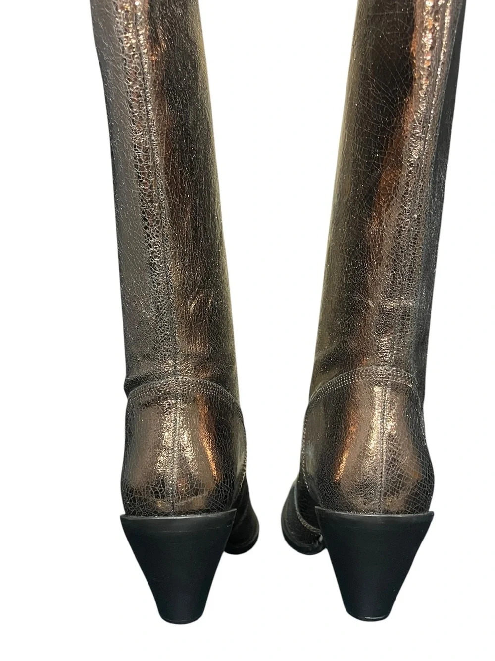 Free People Triple Crown Over The Knee Boots Leather Brown Copper Womens 9 NEW